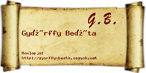 Győrffy Beáta névjegykártya